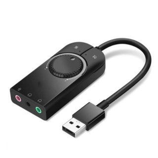 Placa de som All-in-one 7.1 Externa com cabo flexivel e ligação usb